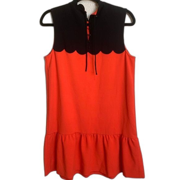 Victoria Beckham for target orange dress Scalloped Shift Dress size M posh spice - Picture 4 of 9